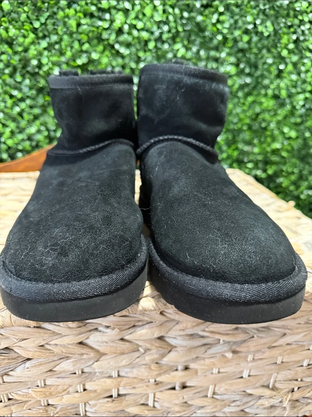 UGG Kids Short Boot with Logo Strap in Black